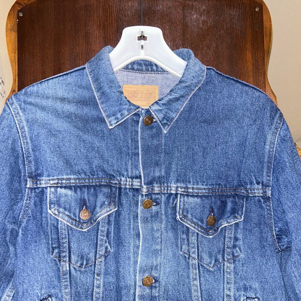 Vintage Roebucks Western Wear denim jean jacket size 20 36 chest USA - Picture 2 of 8